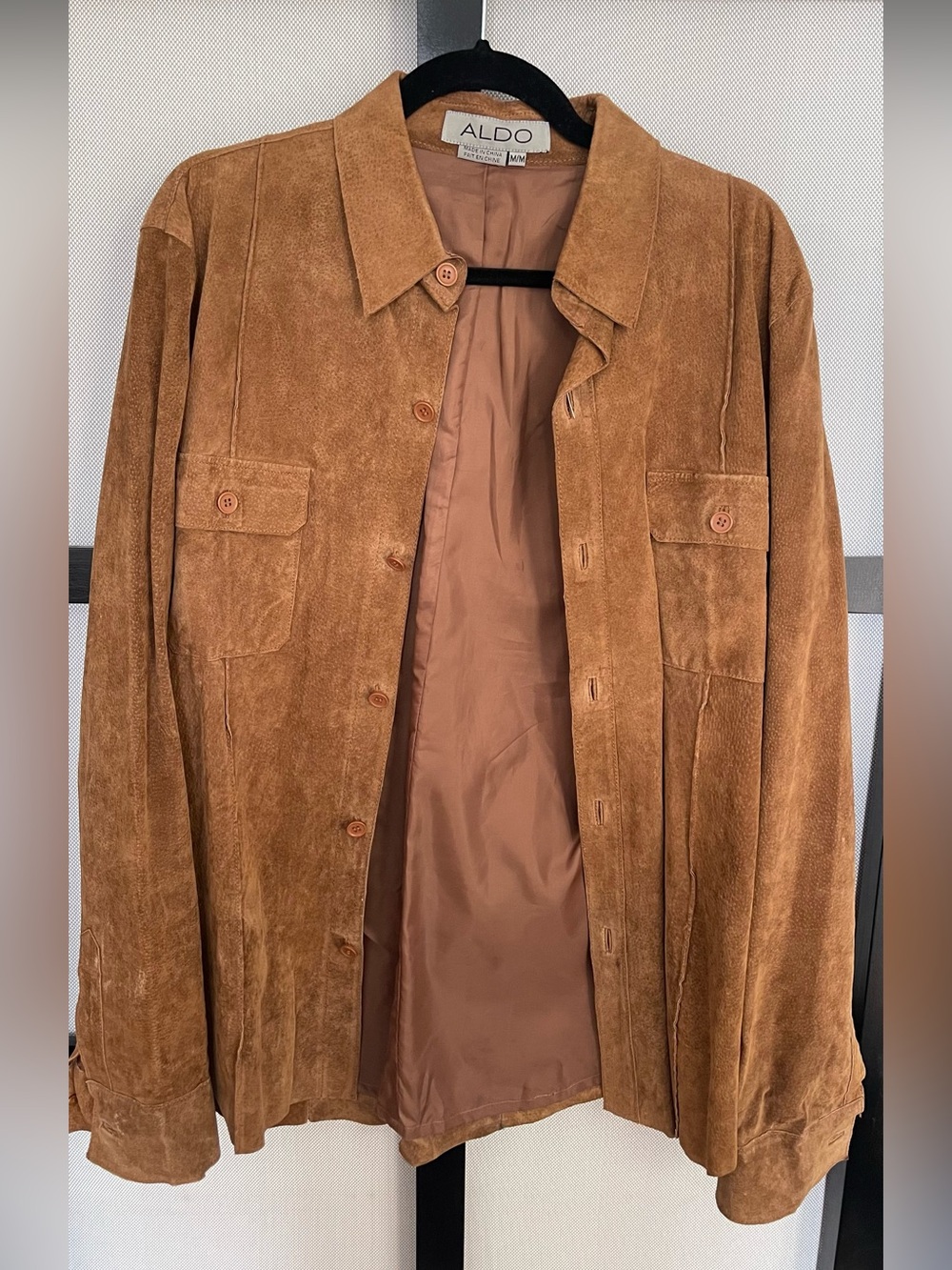 ALDO Vintage Suede Shirt Jacket in Brown